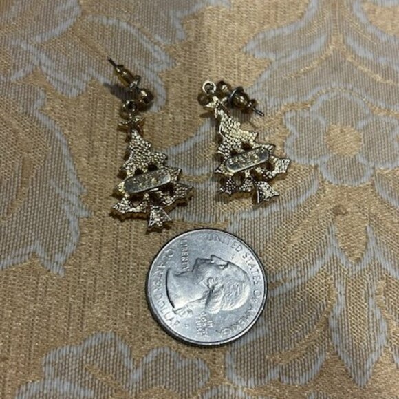 HOLIDAY🎄🎄EISENBERG ICE Gold Swarovski Crystal Dangle Tree EARRINGS - Picture 8 of 9